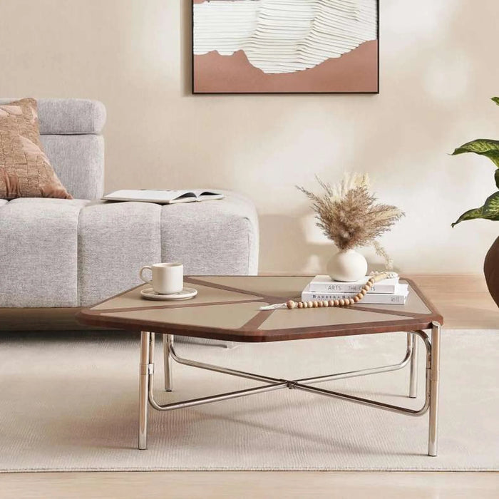 Aden Coffee Table Veneer - Walnut Silver
