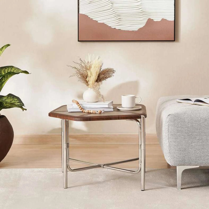 Aden End Table Veneer - Walnut Silver