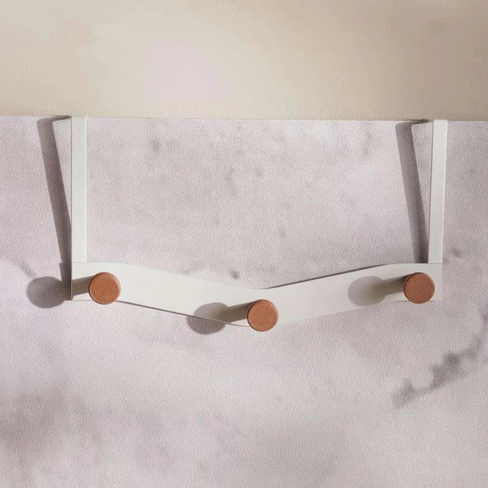 Adila Over The Door Metal Hook With 3 Knobs 29X8X17cm -White Pan Home