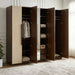 Agira 6 Door Wardrobe Veneer - Brown & White Pan Home