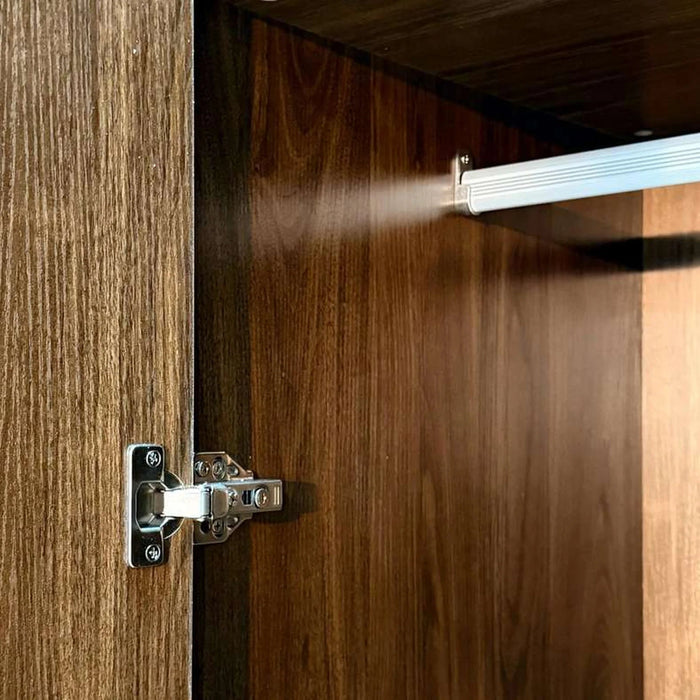 Agira 6 Door Wardrobe Veneer - Brown & White Pan Home