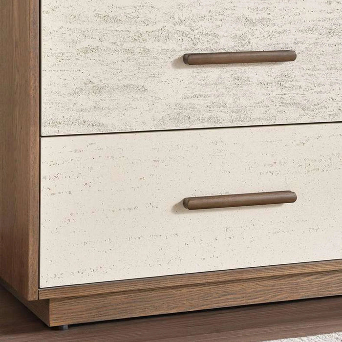 Agira Dresser With Mirror Veneer - Brown & White Pan Home