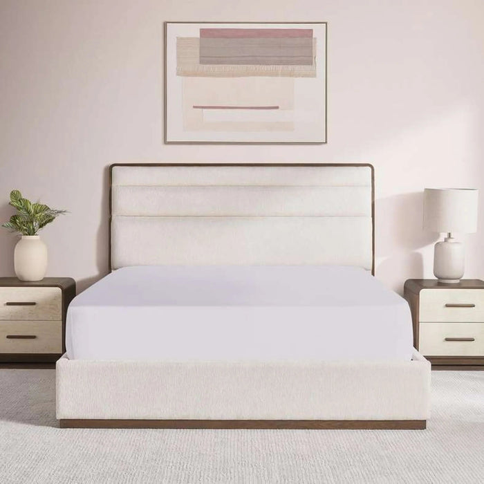 Agira King Bed 180X200 Cm Upholstered - Beige & Brown Pan Home