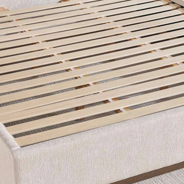 Agira King Bed 180X200 Cm Upholstered - Beige & Brown Pan Home
