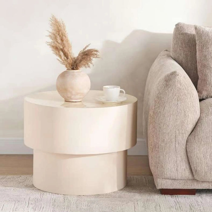 Agnas Round End Table Large - White