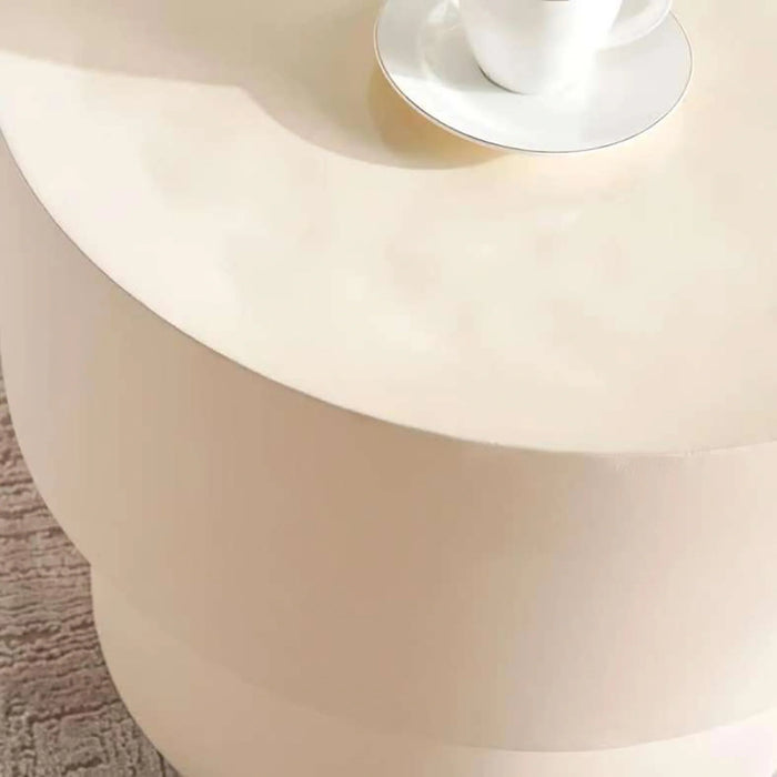 Agnas Round End Table Large - White