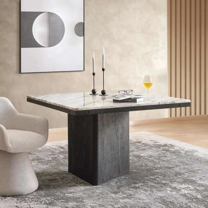 Agnella 4 Seater Dining Table Marble - Beige & Black Pan Home