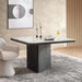 Agnella 4 Seater Dining Table Marble - Beige & Black Pan Home