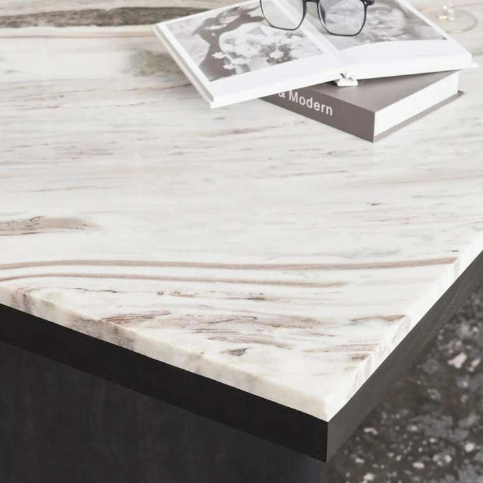 Agnella 4 Seater Dining Table Marble - Beige & Black Pan Home
