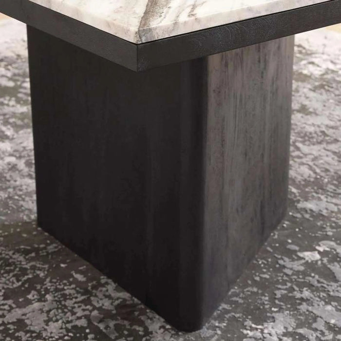 Agnella 4 Seater Dining Table Marble - Beige & Black Pan Home