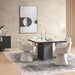 Agnella 4 Seater Dining Table Marble - Beige & Black Pan Home
