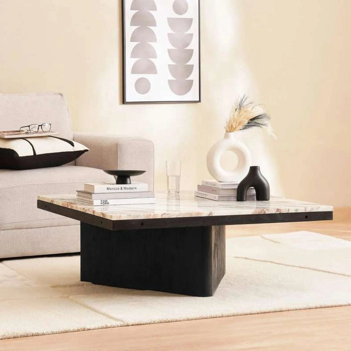 Agnella Coffee Table Marble - Beige & Black