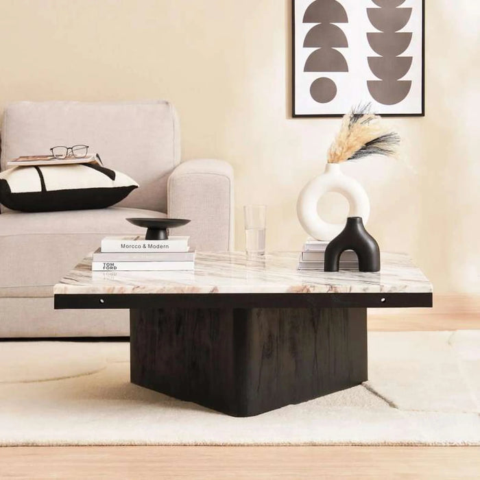 Agnella Coffee Table Marble - Beige & Black