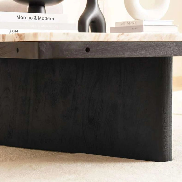 Agnella Coffee Table Marble - Beige & Black