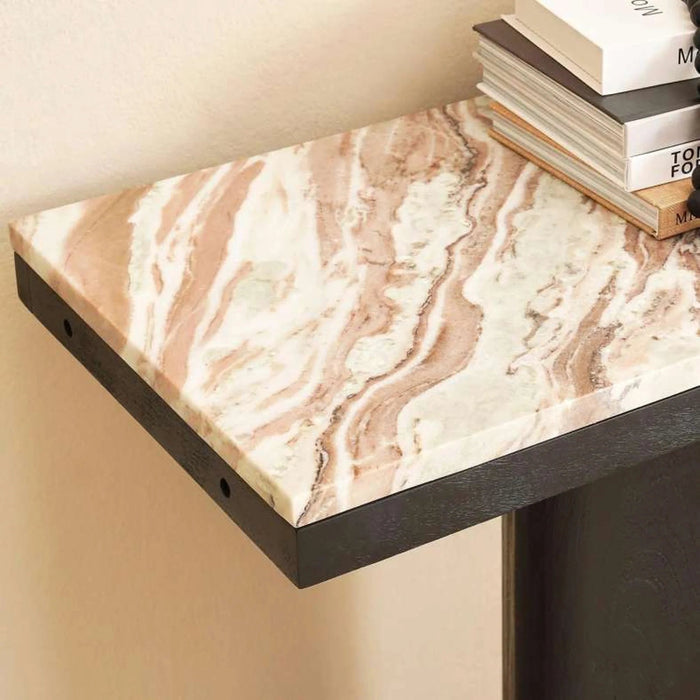 Agnella Console Table Marble - Beige & Black Pan Home