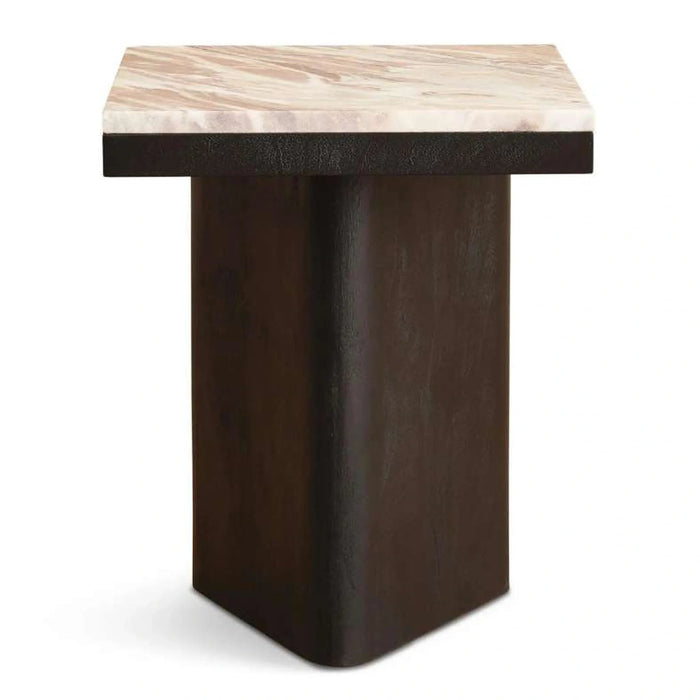 Agnella End Table Marble - Beige & Black Pan Home
