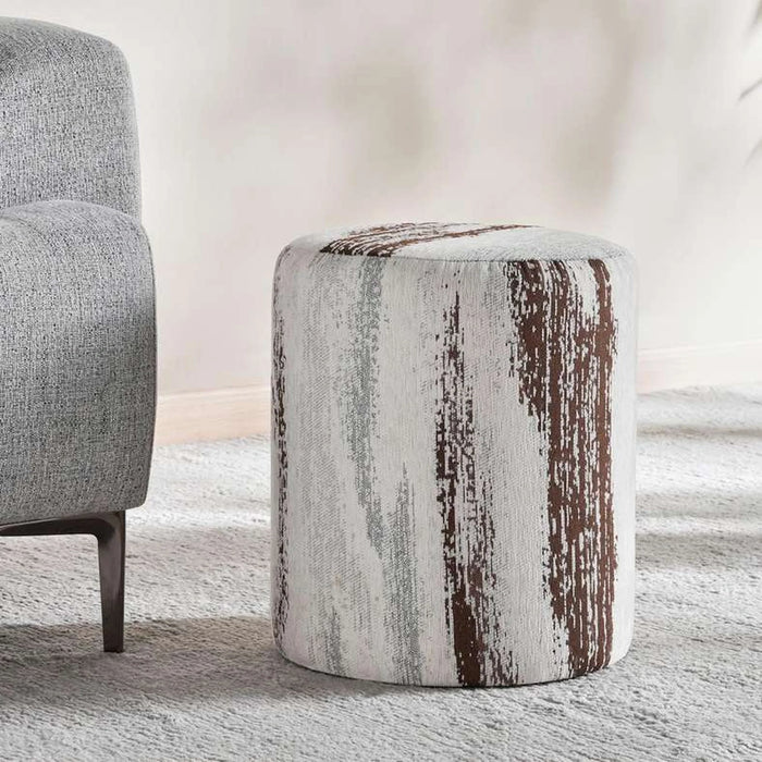 Agostina Textured Pouf 35X35X41Cm- Grey