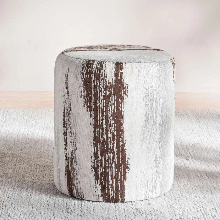 Agostina Textured Pouf 35X35X41Cm- Grey