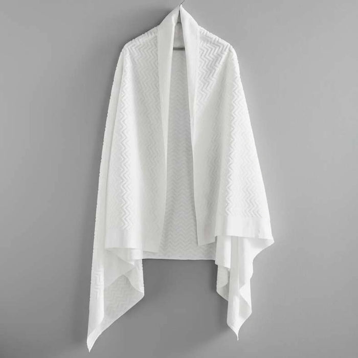 Ahram Chevron 2 Piece Hajj And Umrah Towel Set 110X215Cm - White Pan Home