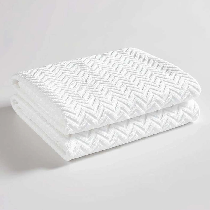 Ahram Chevron 2 Piece Hajj And Umrah Towel Set 110X215Cm - White Pan Home