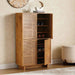 Ahweri Shoe Rack 18 Pairs With 4 Door Veneer - Beige Pan Home