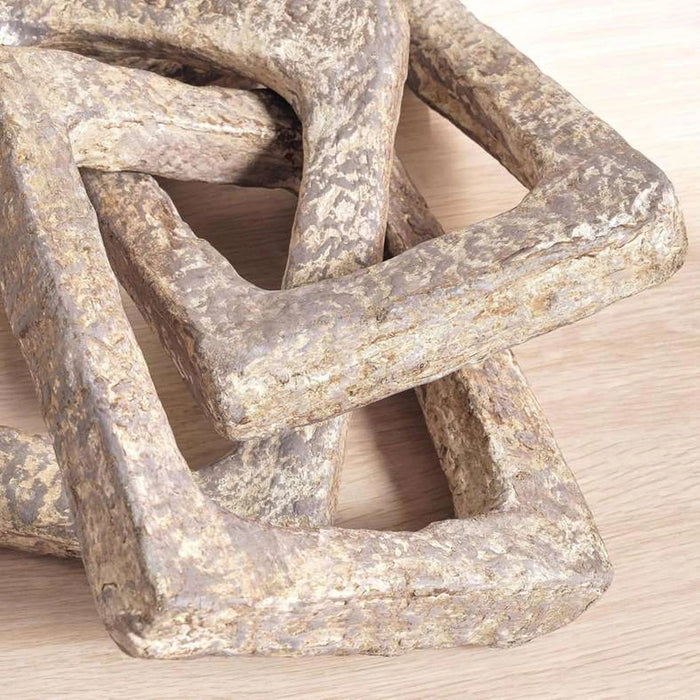Aidric Paper Mache Hand Painted Decor Chain Accent 38X38X13Cm - Brown Pan Home