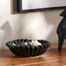 Ainar Ceramic Ribbed Decor Bowl 18.5X18.5X5.5Cm - Black Pan Home