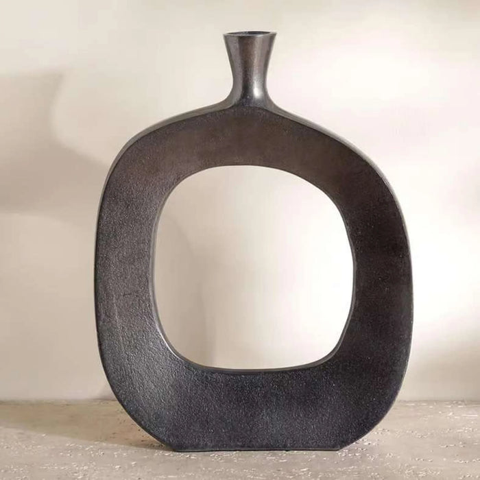 Aire Metal Hollow Vase 31X5X40.5Cm - Black Antique