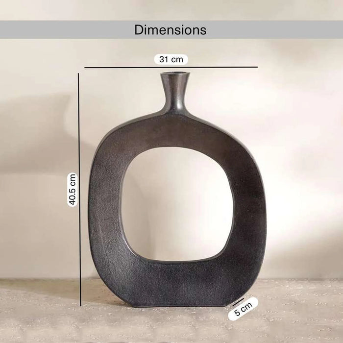 Aire Metal Hollow Vase 31X5X40.5Cm - Black Antique