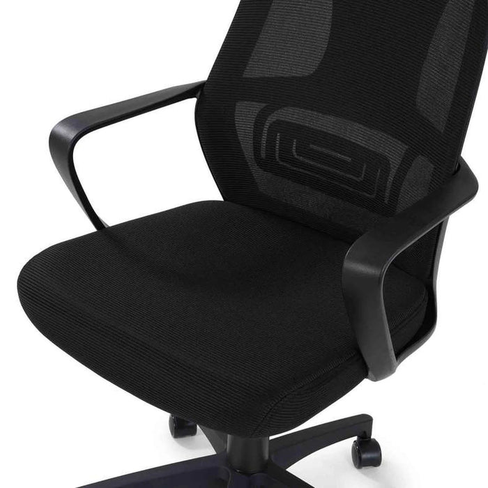 Airway Office Medium Back Chair Mesh Fabric - Black Pan Home