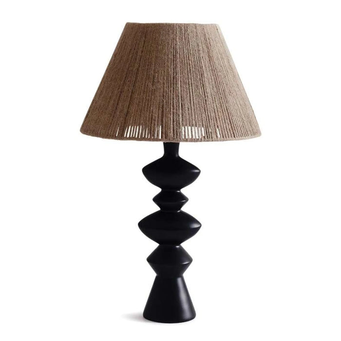 Akira E-27 Resin With Hemp Shade Table Lamp Dia 30X50Cm - Natural/Black