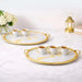 Akiro 2-Piece Oval Serving Tray -Chrome & Gold Pan Home