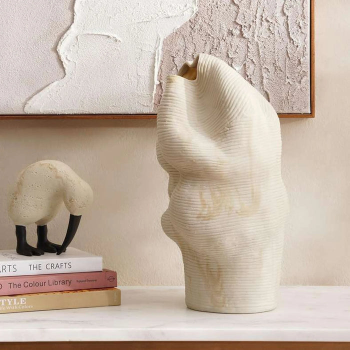 Alaric Polyresin Vase 23X23X40Cm - Beige