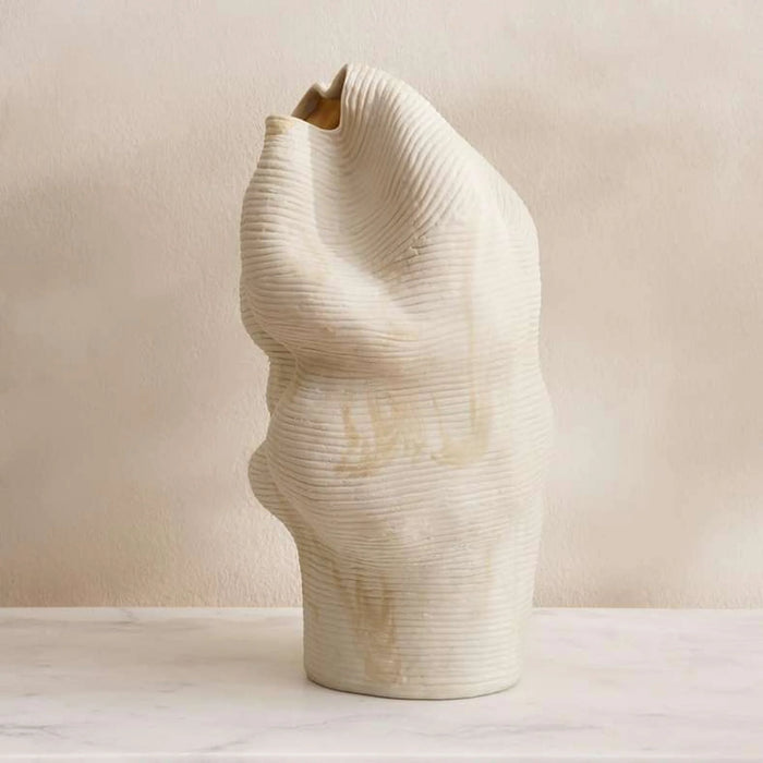 Alaric Polyresin Vase 23X23X40Cm - Beige