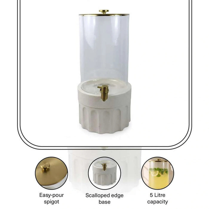 Alazouni Drink Dispenser 5L - Beige Pan Home