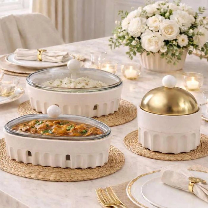 Alazouni Oval Food Warmer 3L- Beige