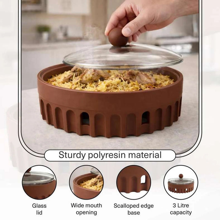 Alazouni Oval Food Warmer 3L -Brown