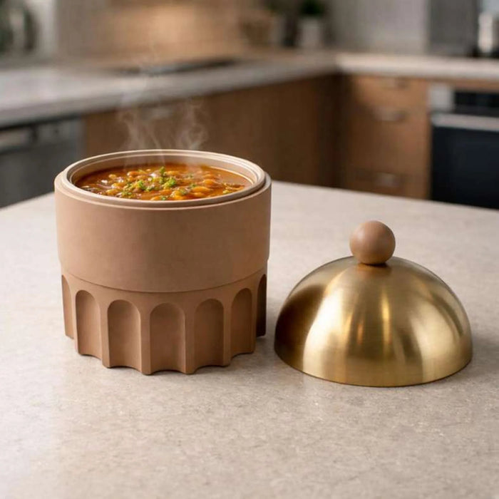 Alazouni Soup Warmer 25.5X25.5X34Cm -Brown