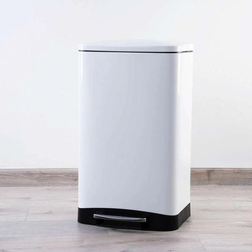 Aldred 40L Square Pedal Bin 35X38X66cm-White Pan Home