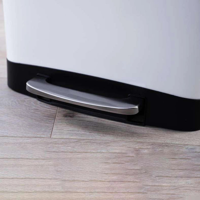 Aldred 40L Square Pedal Bin 35X38X66cm-White Pan Home