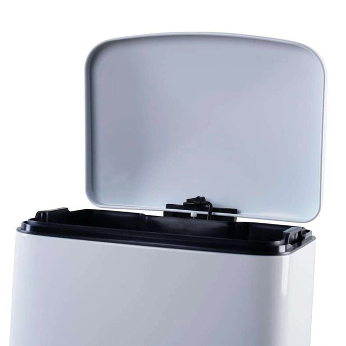Aldred 40L Square Pedal Bin 35X38X66cm-White Pan Home
