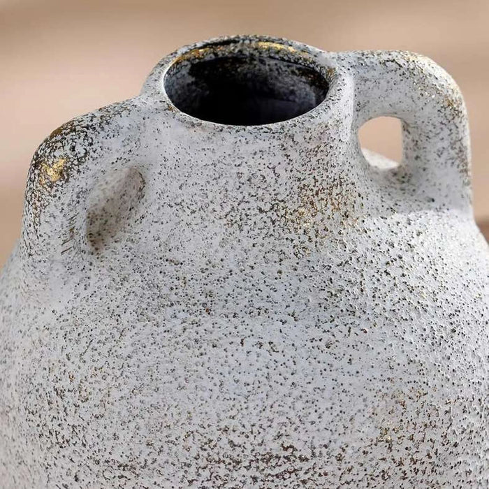 Alesa Ceramic Vase With Two Handles 15.5X15.5X14.5Cm - Antique White