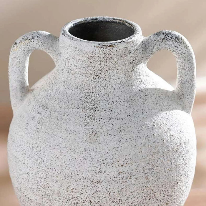 Alesa Ceramic Vase With Two Handles 21X21X31Cm - Antique White