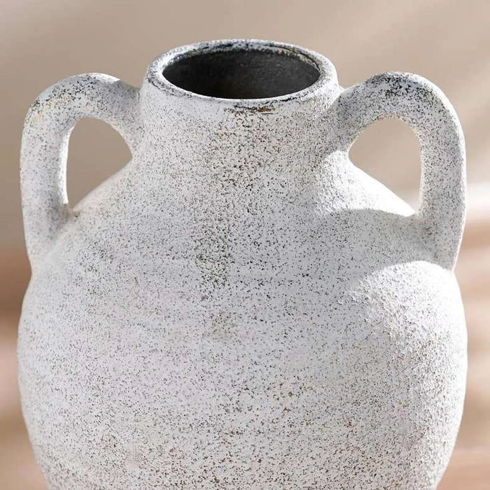 Alesa Ceramic Vase With Two Handles 25.5X25.5X38.5Cm - Antique White