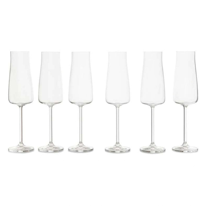 Alex 6-Piece Flute Crystal Glass Set 210Ml -Clear Pan Home