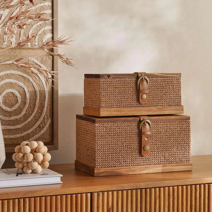 Alexa Veneer  Storage Box  30X17X16Cm - Brown Pan Home