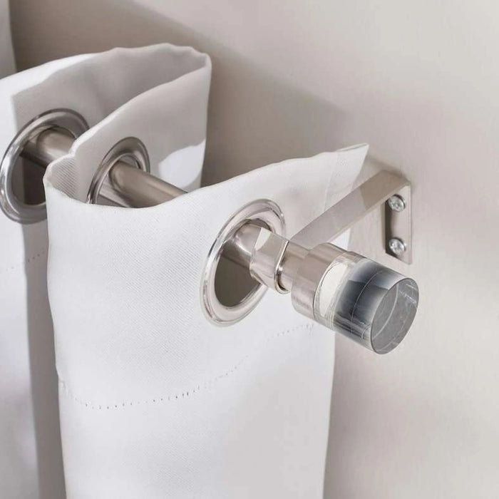 Alexin 16/19Mm Single Curtain Rod Extendable 120X210Cm-Silver Pan Home