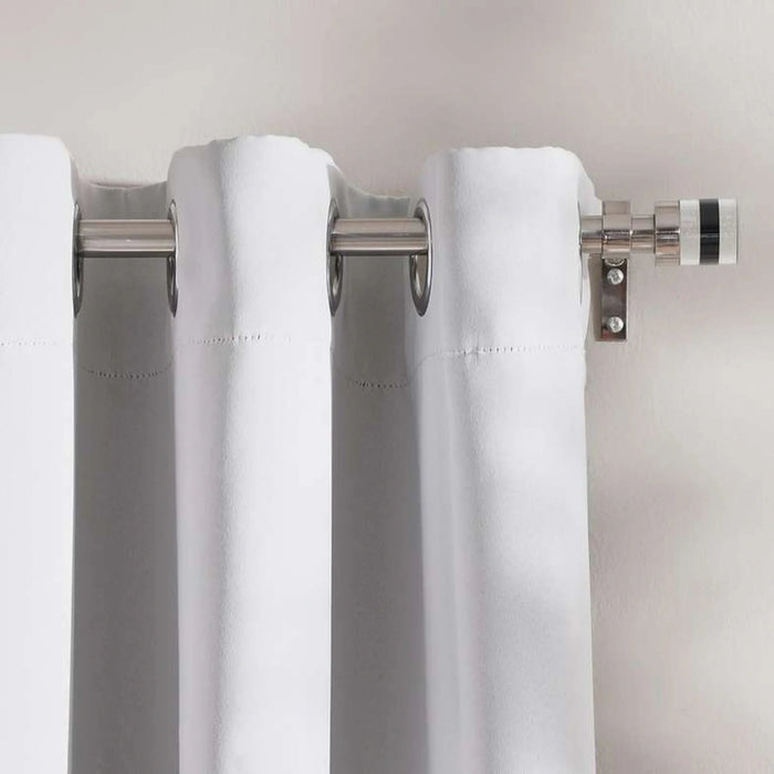 Alexin 16/19Mm Single Curtain Rod Extendable 120X210Cm-Silver Pan Home