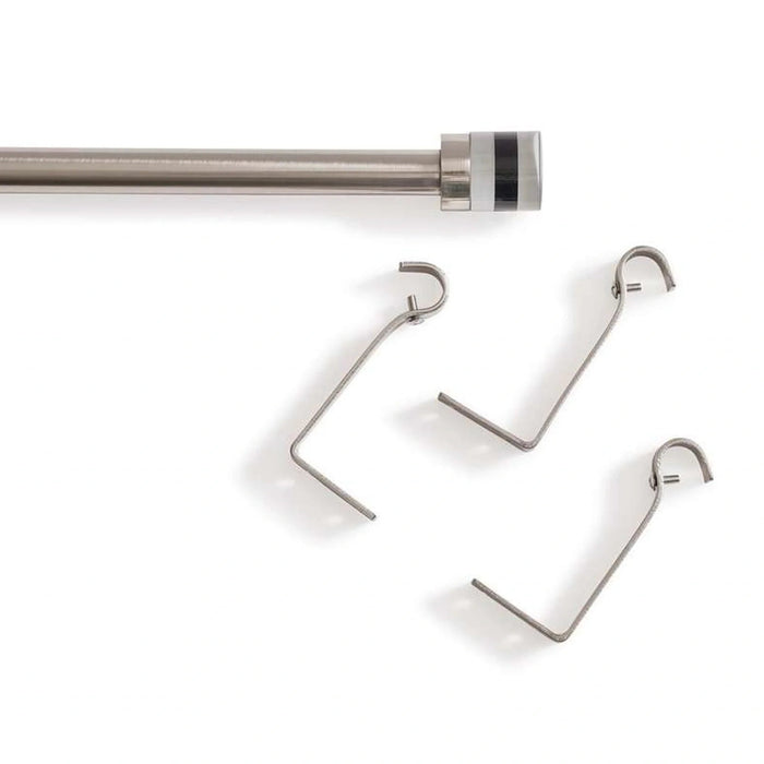 Alexin 16/19Mm Single Curtain Rod Extendable 120X210Cm-Silver Pan Home