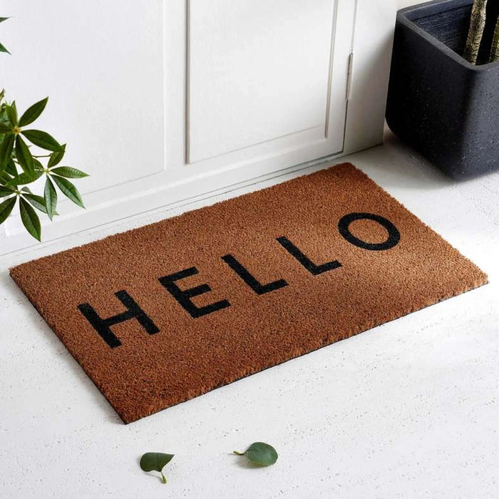 Alfie Hello Door Mat 45X75Cm-Natural/Black